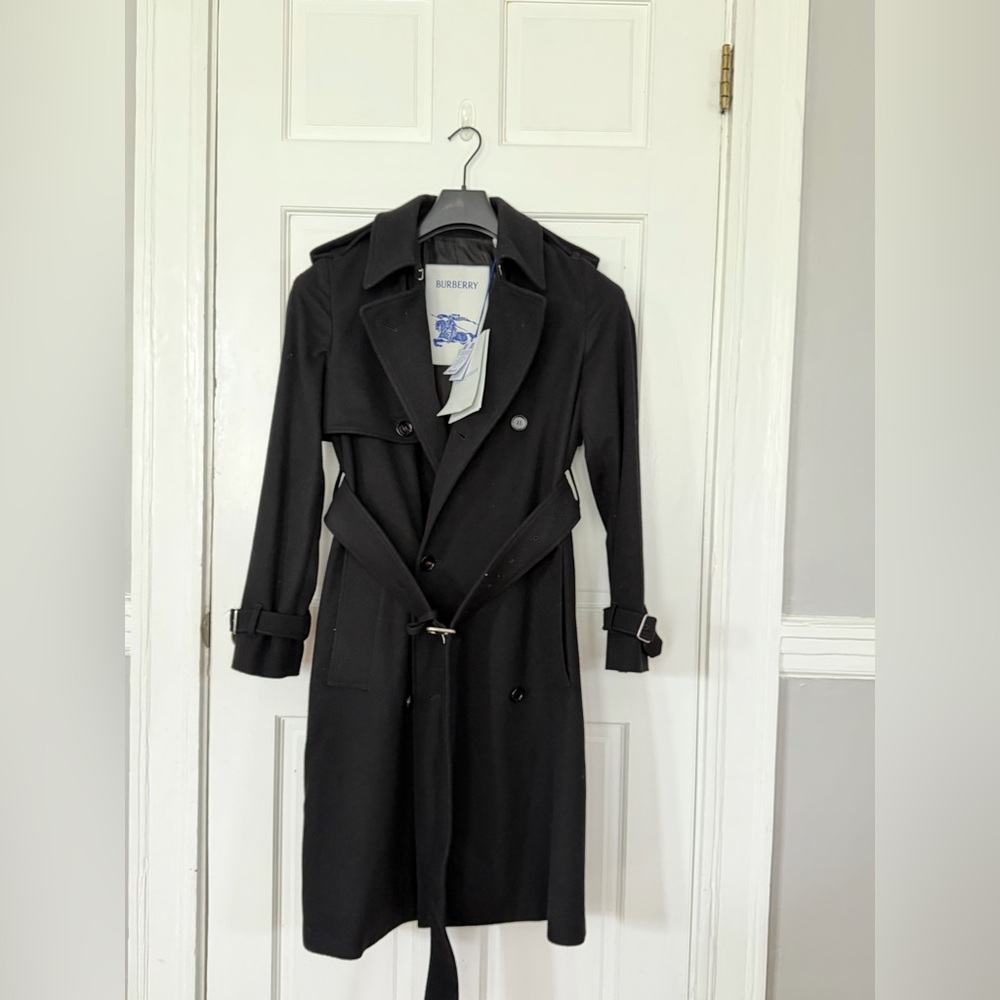 Burberry Classic Black Double Breasted Wool Coat